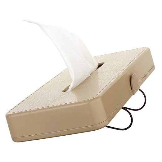 KMH Sunshade Tissue Box For Cars(Black & Beige) - Image 3