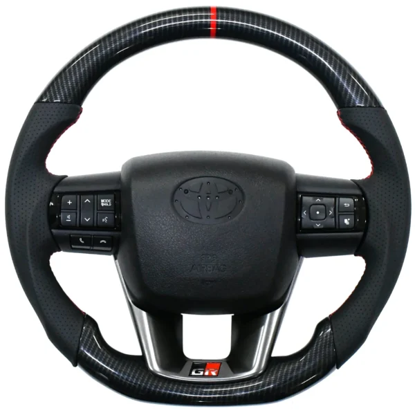 Toyota Carbon-Style Steering Wheel (Copy Finish) – For Toyota Fortuner / Crysta / Hilux