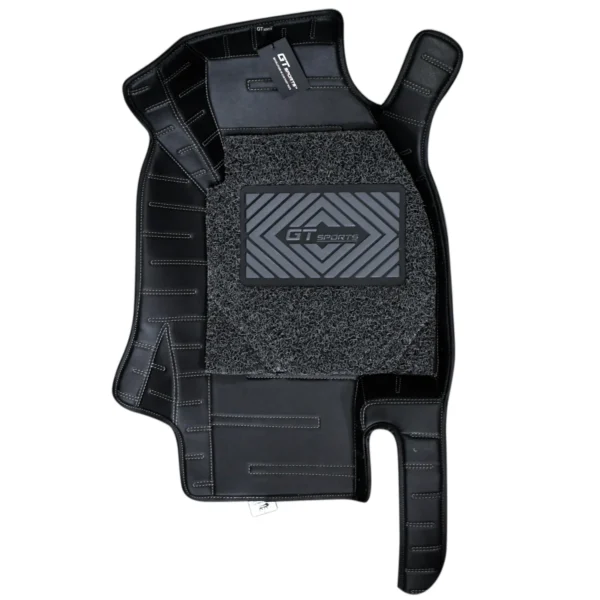 Volkswagen GT Sports 10X Mats With Grass for Volkswagen Virtus-Black With Golden Stiching