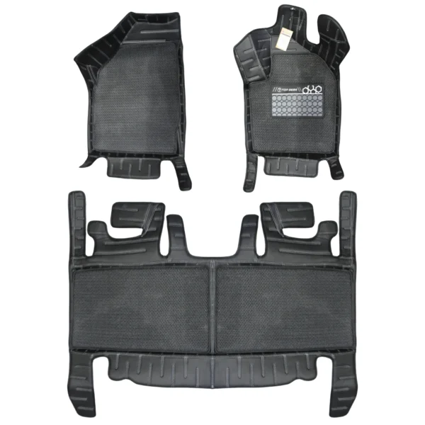 Mahindra & Mahindra Top Gear 4D Rody HC Leatherite Car Mats for Mahindra Thar Roxx AT - Black ( HC-Silver // Black)