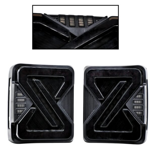 KMH Wrangler Design With Cross Scanning Function Tail Lamps for Mahindra Thar-Smoke - Image 5