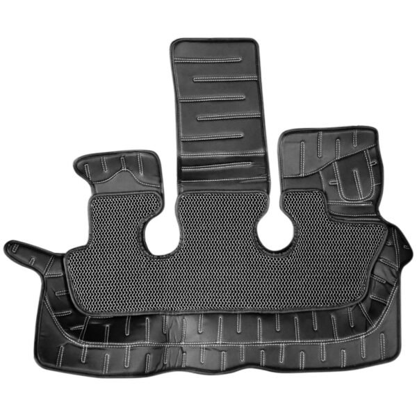 Tata Motors Top Gear 4D Rody HC Leatherite Car Mats for Tata Safari(2nd Gen) 6 AT- Black(HC-Silver/Black) - Image 2