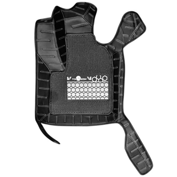 Tata Motors Top Gear 4D Rody HC Leatherite Car Mats for Tata Safari(2nd Gen) 6 AT- Black(HC-Silver/Black) - Image 5