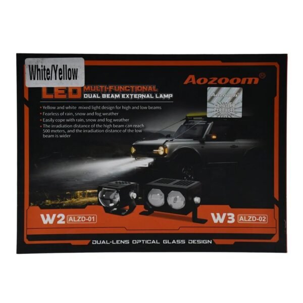 AOZOOM W2 (ALZD-01) LED Multifunctional Dual Beam External Auxiliary Lamp-WHITE - Image 2