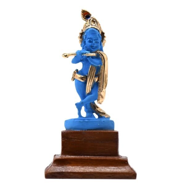 KMH High Quality Ceramic God Idol for Krishna Blue, Small (KAGD010) - Image 3