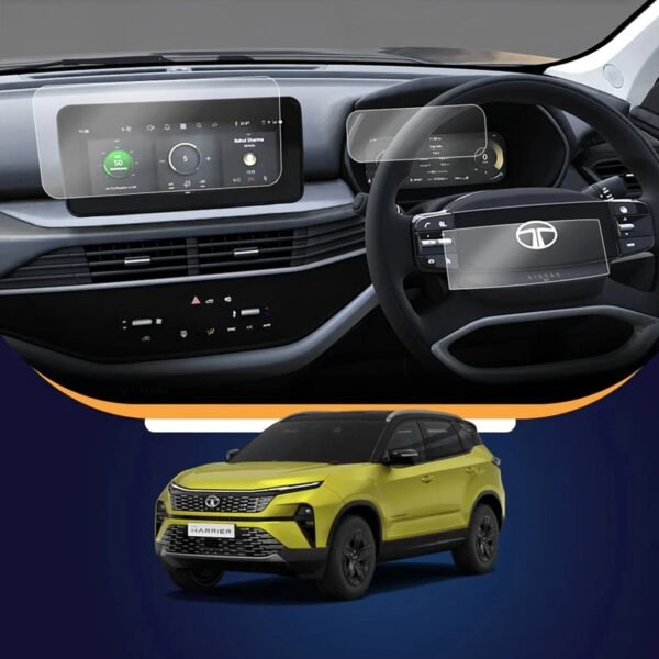 Tata Motors KMH Premium Screen Protector for Tata Harrier/Safari 2023 Info(Round Edges)+Cluster+Steering 10.24 Inch