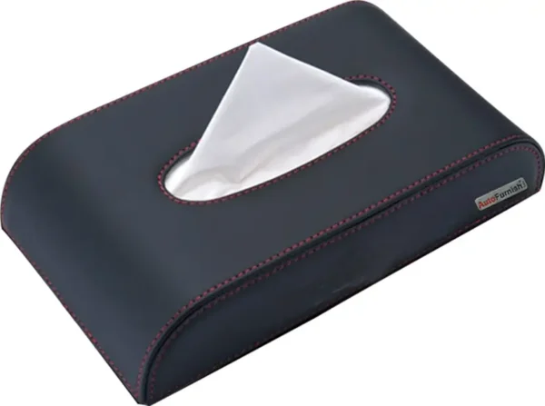 KMH Leatherite Tissue Box(Black & Red) - Image 2