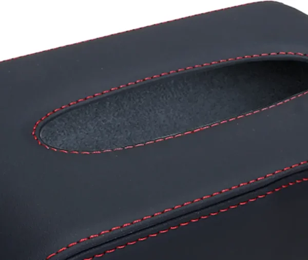 KMH Leatherite Tissue Box(Black & Red) - Image 3